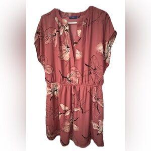 Apt. 9 Floral Pink Women's Shirt Dress (XL)